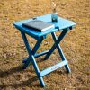 Quick-Fold Side Table,Portable Outdoor Weather Resistant End Table for Patio Balcony Backyard,No Assemble (Blue)
