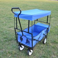 Garden Shopping Beach Cart folding wagon (Blue)