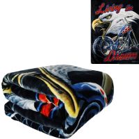 Plush Throw Blanket - Living the Dream - QUEEN BED 79"x 95" - Faux Fur Blanket For Beds, Sofa, Couch, Picnic, Camping