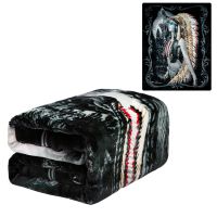 Plush Throw Blanket - Essence - QUEEN BED 79"x 95" - Faux Fur Blanket For Beds, Sofa, Couch, Picnic, Camping