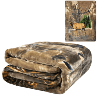 Plush Throw Blanket - Elk Call - QUEEN BED 79"x 95" - Faux Fur Blanket For Beds, Sofa, Couch, Picnic, Camping