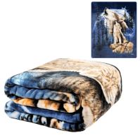 Plush Throw Blanket - Harmony of Wolves - QUEEN BED 79"x 95" - Faux Fur Blanket For Beds, Sofa, Couch, Picnic, Camping