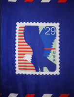 USPS Flannel Fleece Throw Blanket - Eagle Stamp - Lightweight Flannel Fleece Blanket Large 50"x 60" - For Beds, Sofa, Couch, Picnic, Travel, Camping
