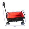 Folding Wagon Garden Shopping Beach Cart  (black+yellow)
