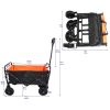 Folding Wagon Garden Shopping Beach Cart  (black+yellow)