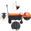 Folding Wagon Garden Shopping Beach Cart  (black+yellow)