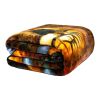 Plush Throw Blanket - Lodge Series - QUEEN BED 79"x 95" - Faux Fur Blanket For Beds, Sofa, Couch, Picnic, Camping
