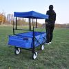 Garden Shopping Beach Cart folding wagon (Blue)