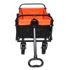 Folding Wagon Garden Shopping Beach Cart  (black+yellow)