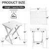 Quick-Fold Side Table,Portable Outdoor Weather Resistant End Table for Patio Balcony Backyard,No Assemble (White)