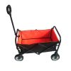 Folding Wagon Garden Shopping Beach Cart  (black+yellow)
