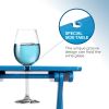 Quick-Fold Side Table,Portable Outdoor Weather Resistant End Table for Patio Balcony Backyard,No Assemble (Blue)