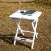Quick-Fold Side Table,Portable Outdoor Weather Resistant End Table for Patio Balcony Backyard,No Assemble (White)