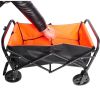 Folding Wagon Garden Shopping Beach Cart  (black+yellow)