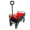 Folding Wagon Garden Shopping Beach Cart  (black+yellow)