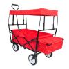 Shopping Beach Cart Folding Wagon (Red)