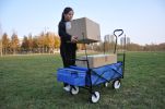 Garden Shopping Beach Cart folding wagon (Blue)