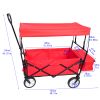 Shopping Beach Cart Folding Wagon (Red)