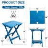 Quick-Fold Side Table,Portable Outdoor Weather Resistant End Table for Patio Balcony Backyard,No Assemble (Blue)