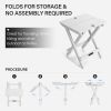 Quick-Fold Side Table,Portable Outdoor Weather Resistant End Table for Patio Balcony Backyard,No Assemble (White)
