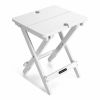 Quick-Fold Side Table,Portable Outdoor Weather Resistant End Table for Patio Balcony Backyard,No Assemble (White)