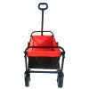 Folding Wagon Garden Shopping Beach Cart  (black+yellow)