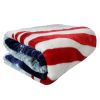 Plush Throw Blanket - Patriotic Lights - QUEEN BED 79"x 95" - Faux Fur Blanket For Beds, Sofa, Couch, Picnic, Camping