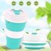 New Silicone Collapsible Travel Cup - Folding Camping Cup with Lids - Expandable&Portable