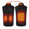 Autumn Winter Men Stand-up Collar Heated Cotton Vest Graphene Electric USB Safe Smart Constant Temperature Heating Thermal Tank