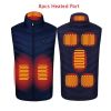 Autumn Winter Men Stand-up Collar Heated Cotton Vest Graphene Electric USB Safe Smart Constant Temperature Heating Thermal Tank