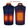 Autumn Winter Men Stand-up Collar Heated Cotton Vest Graphene Electric USB Safe Smart Constant Temperature Heating Thermal Tank