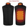 Autumn Winter Men Stand-up Collar Heated Cotton Vest Graphene Electric USB Safe Smart Constant Temperature Heating Thermal Tank